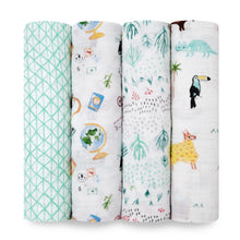 Load image into Gallery viewer, aden + anais Muslin Swaddle 4 Pk