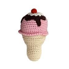 Crocheted Ice Cream Cone Rattle